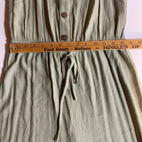 En Creme Womens Jumpsuit Romper Medium Boho Wide Leg Sleeveless V-Neck Green NEW - Picture 10 of 11